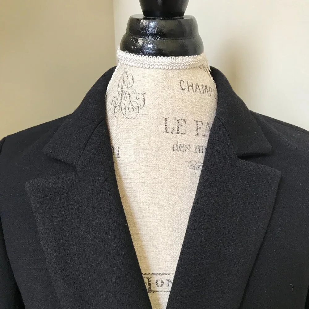 NWT JCrew Evening Blazer Jacket Womens 4 Black Italian Double Cloth Wool BM426